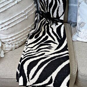 NEW! EXQUISITE ZEBRA PRINT SWEATER KNIT BLANKET